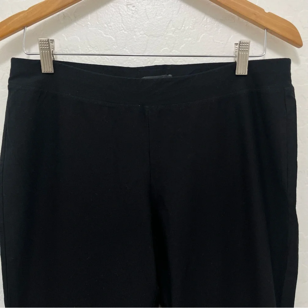 Eileen Fisher Black Washable Stretch Crepe Pants Sz M Minimalist